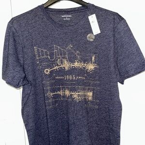 NWT J Crew Gray 1905 Antique Car Diagram Graphic Tee T Shirt Size Large